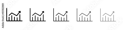 Growing graph Icon simple illustration logo art
