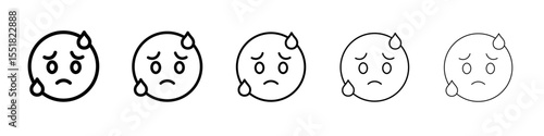 Guilty face emoji icon simple illustration logo art
