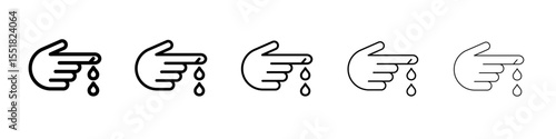 Hand with blood drop icon simple illustration logo art