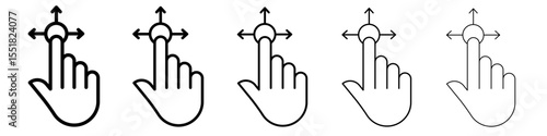 Hand, fingers, gesture, swipe, rotate icon simple illustration logo art