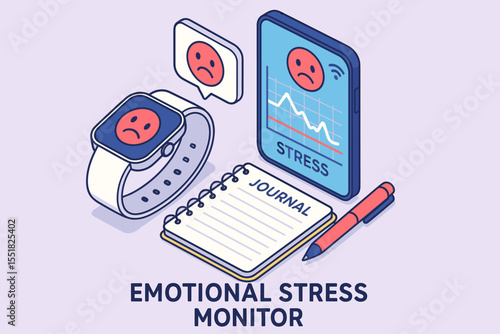 Emotional stress monitor: smartwatch and tablet analytics with journal