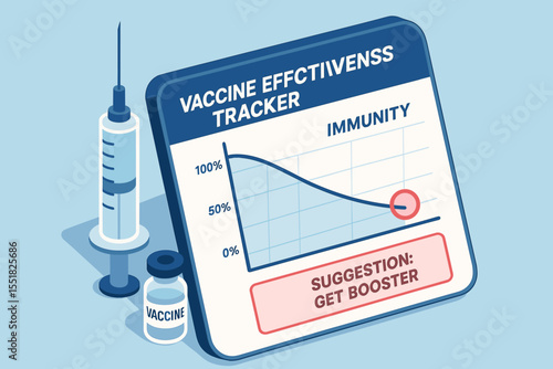 Vaccine effectiveness tracker with immunity chart and booster suggestion