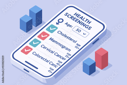 Digital health screening checklist displayed on smartphone interface
