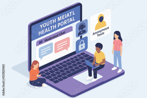 Youth mental health portal with diverse young adults and anonymous tools
