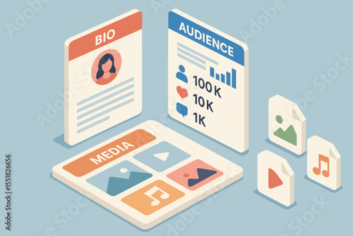 Influencer analytics dashboard with media and audience metrics
