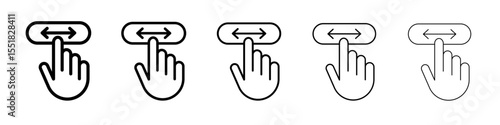 Horizontal swipe Flick Icon simple illustration logo art