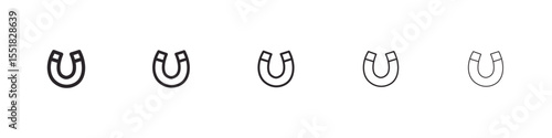 Horseshoe magnet icon simple illustration logo art