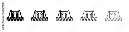 Hydroelectric dam icon simple illustration logo art