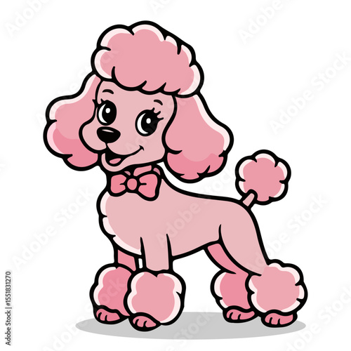 Cute pink poodle dog vector vector illustration.