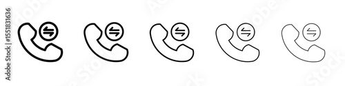 incoming outgoing calls icon simple illustration logo art