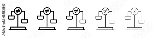 Inequality icon simple illustration logo art