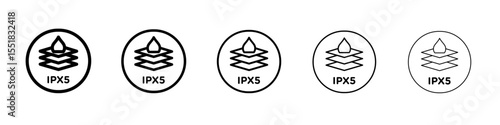 Ipx5 waterproof icon simple illustration logo art