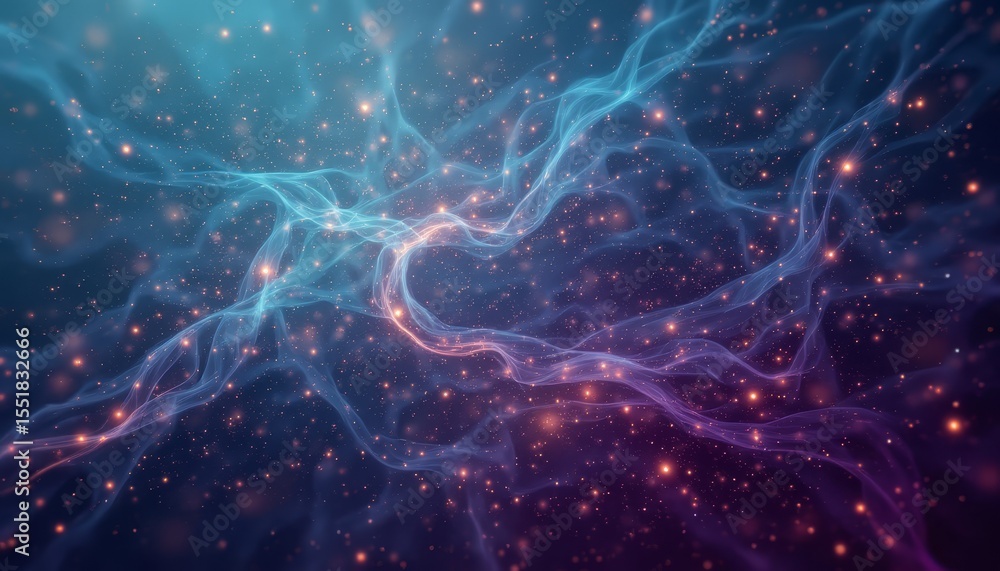 Fototapeta premium Luminous abstract background, blue and purple hues with soft lighting effects