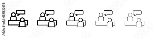 Job interview icon simple illustration logo art