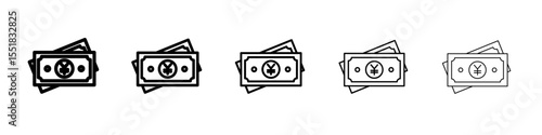 Japanese yen currency icon simple illustration logo art