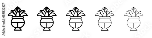 Kalash with coconut icon simple illustration logo art
