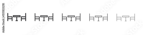 Kitchen table icon simple illustration logo art