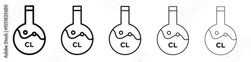 liquid Chlorine chemical icon simple illustration logo art