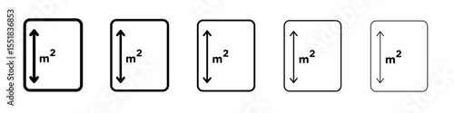 m2 area unit icon simple illustration logo art