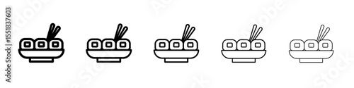 Maki sushi roll icon simple illustration logo art