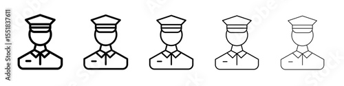 Male chief officer icon simple illustration logo art