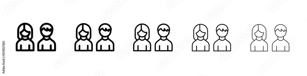 Man and Woman icon simple illustration logo art Man and Woman icon simple illustration logo art