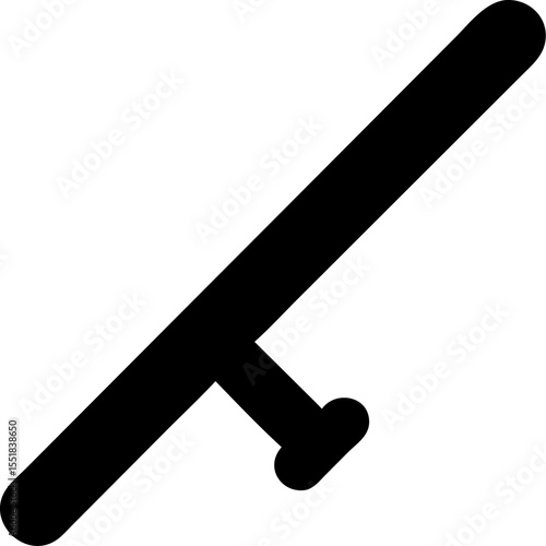 black baton icon, police, security, weapon clip art preview