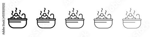 Man relaxing in jacuzzi icon simple illustration logo art