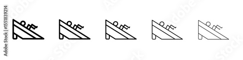 Man slide on slope icon simple illustration logo art