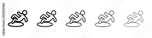 Man tripping icon simple illustration logo art