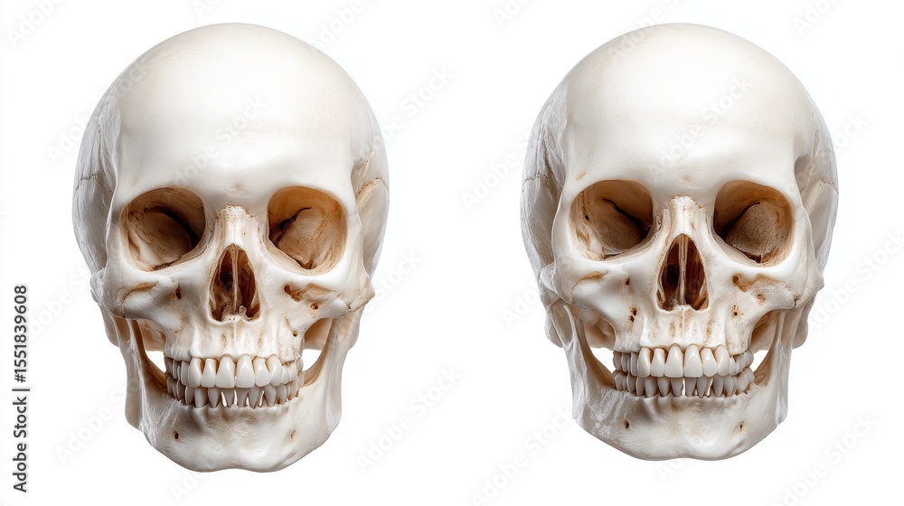 Fototapeta premium An isolated skull on a transparent background is the subject of an image produced by generative stock
