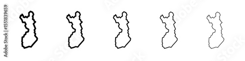 map of Finland icon simple illustration logo art