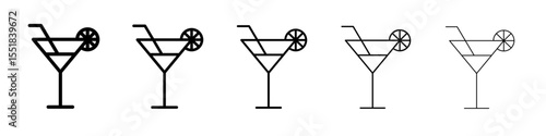 Martini glass icon simple illustration logo art
