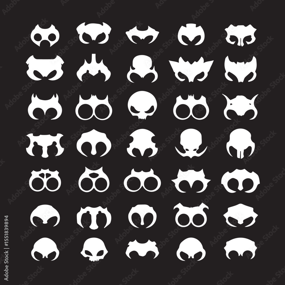 Obraz premium Brass knuckles silhouette set