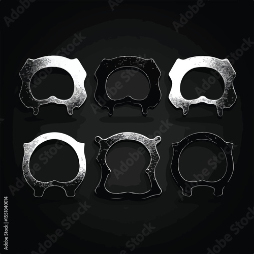  Brass knuckles silhouette set
