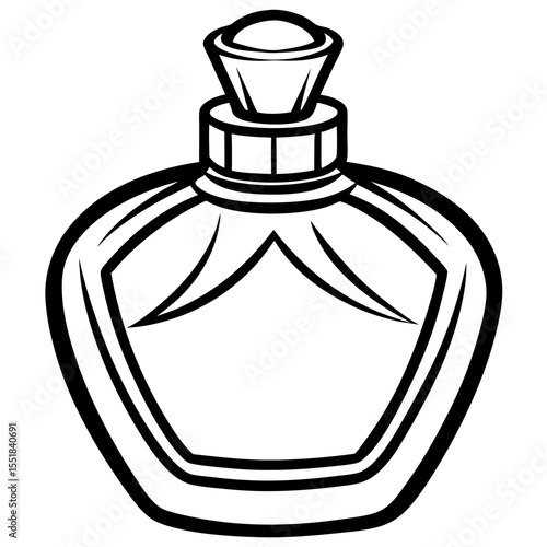 Elegant Perfume Bottle Vector Illustration