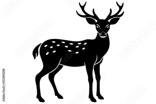 Vector art of silhouette deer 