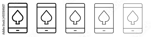 Mobile casino icon simple illustration logo art