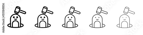 Mole Game Whack icon simple illustration logo art