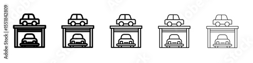 Multi Storey Parking icon simple illustration logo art