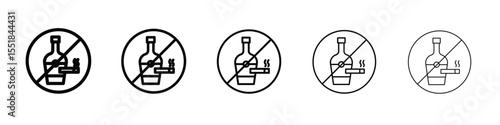 No alcohol and cigarettes icon simple illustration logo art
