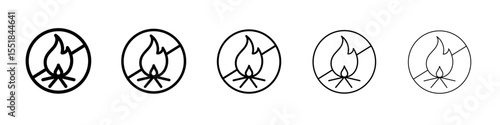 No fire icon simple illustration logo art