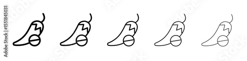 No spicy hot chilli icon simple illustration logo art