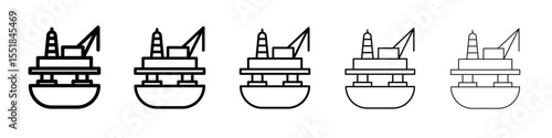 Oil platform icon simple illustration logo art