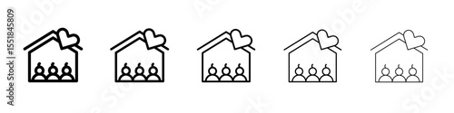 Orphanage house icon simple illustration logo art