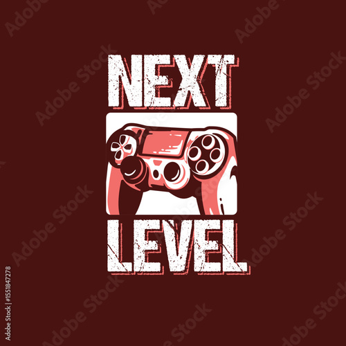 Next Level console gaming vector design