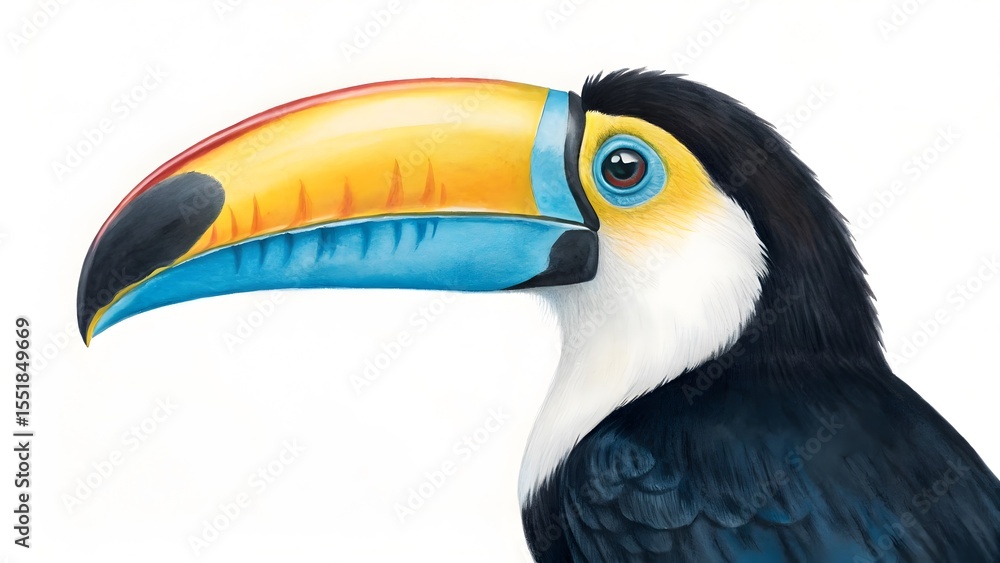 Fototapeta premium watercolor toucan isolated on white background
