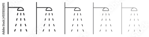 Poolside shower icon simple illustration logo art