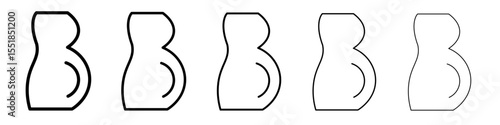 Pregnant woman backache icon simple illustration logo art