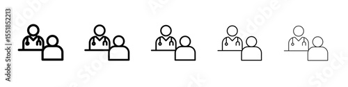psychologist and patient icon simple illustration logo art